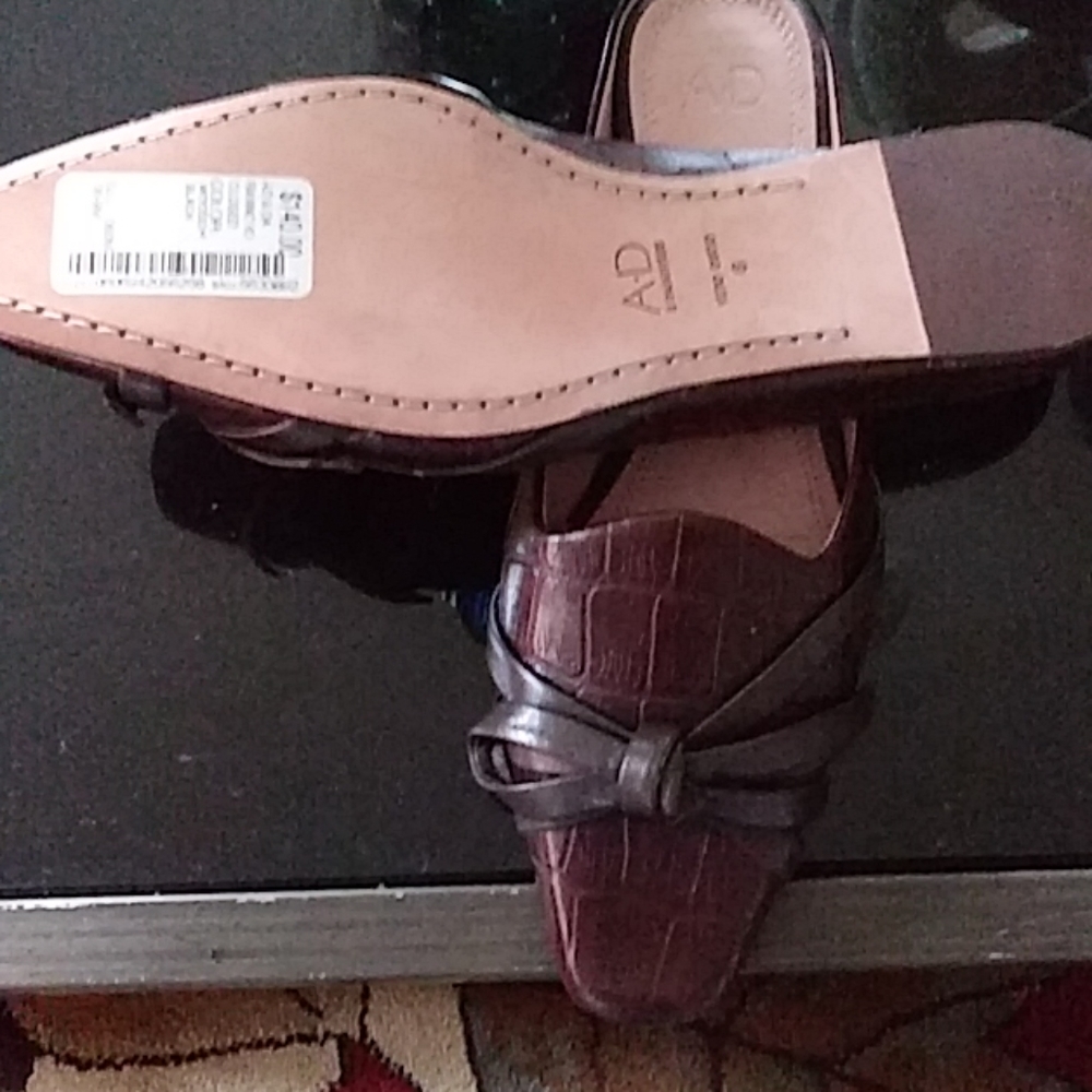 New Open back dark brown flats shoe